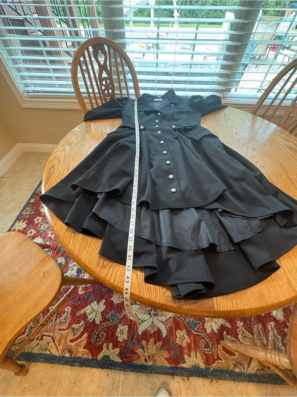 Chic Star Goth steampunk Victorian style dress military trenchcoat black S